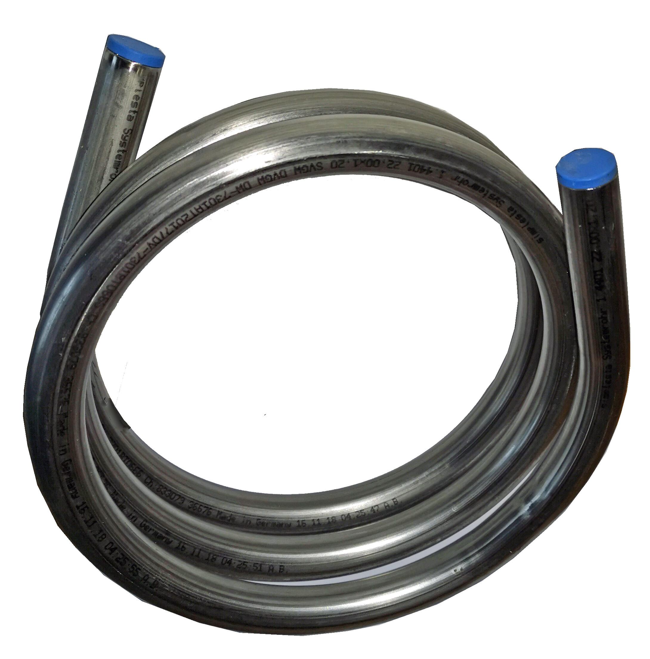 2 m Edelstahl-Rohrspirale, V4A, Rohrdurchmesser 22 mm